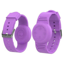 (Light purple, Light Purple) Apple AirTag Tracker Kids Watch Band & Silicone Wrist Strap Clock Numbers Soft Cover