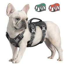 (Black, M Chest 46-81cm) Reflective Nylon Pet Vest Dog Harness No Pull Escape Proof with Adjustable Handle Good