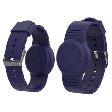 (Blue, Midnight Blue) Apple AirTag Tracker Kids Watch Band & Silicone Wrist Strap Clock Numbers Soft Cover
