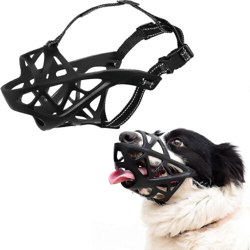 (L) Drinkable Breathable Basket Cage Muzzle for Small Medium Large Dogs Bite Prevention 1