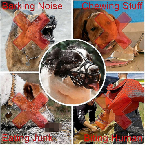 (L) Drinkable Breathable Basket Cage Muzzle for Small Medium Large Dogs Bite Prevention 2