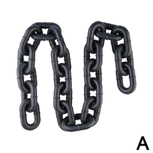 (Black/L) Creative Imitation Plastic Thick Large Iron Chain Dog Leash Supply D