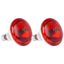 (275W) Multicolor 2-Pack Red Heat Lamp for Piglets Animal Enclosures Bathroom Shower Heating