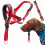 (Red, S) Reflective Safety Strap Dog Head Halter Collar No-Pull Adjustable Training Harness 1