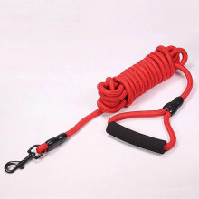 (Red, 5m) 5M/10M Nylon Round Rope Dog Leash Tracking Lead Outdoor Walking Training Small-Large Dogs