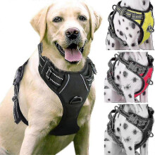(Red, 69-81CM) Padded Adjustable No-Pull Dog Harness Pet Vest for Large Dogs Training Walking Tz