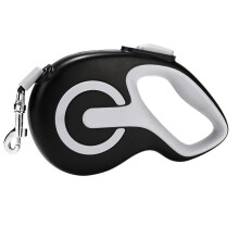 (Black, 5 m) Heavy Duty Retractable Dog Leash Non-slip Handle Safe Rope for Walking Pets
