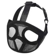 (Black, XS) Short Snout Dogs Mesh Muzzle Adjustable Training Aid Stop Biting Chewing Barking