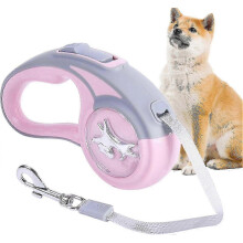 (Pink) 25-26 Retractable Stretchable Leash 360 Flex Rope Outlet Small Pets Walk Train 4 Colors