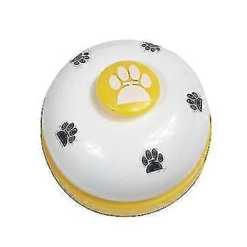 (white yellow) Creative Pet Bell Trainer Interactive Cat Dog Training Toy Bell