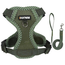 (2nd Green, M-suit 3.0-4.5kg / CN) Adjustable Breathable Mesh Reflective Pet Harness & Leash Set for Cats and Small Dogs