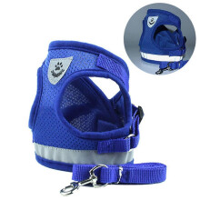 (46cm) Reflective Safety Adjustable Pet Chest Harness and Leash Set for Small Medium Dogs