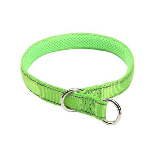 (Grass Green, Grass Green) Adjustable Size Reflective Nylon Filament P Chain Collar