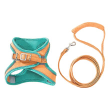 (Orange Green, S) Reflective Strip Cat Harness & Leash Soft Adjustable for Kittens Puppy Vest