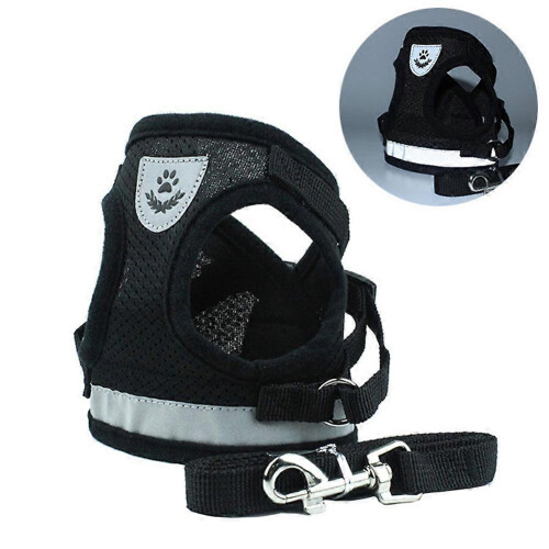 (26cm) Reflective Safety Adjustable Pet Chest Harness and Leash Set for Small Medium Dogs