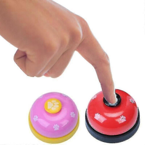 (white yellow) Creative Pet Bell Trainer Interactive Cat Dog Training Toy Bell 1