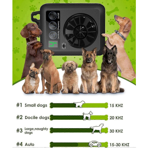 (Green) 3 Adjustable Level Anti Bark Device for Dogs with 50FT Range Control 1