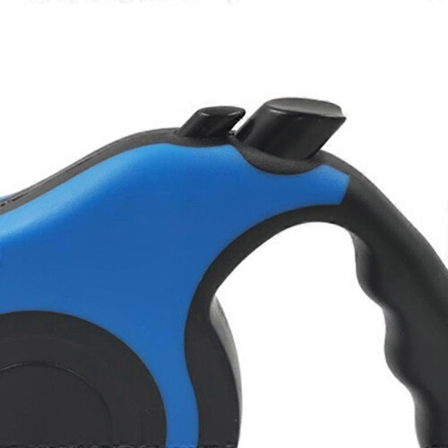 (Blue) 16.4ft Retractable Pet Leash with Ergonomic Handle Button Control Safe Dog Walking Belt for Cat Rabbit 2