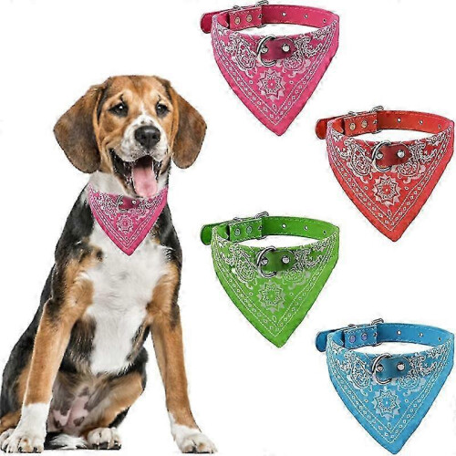 (pink, M) 2026 Adjustable Strap Triangle Bandana Collar Scarf for Dogs Cats 1
