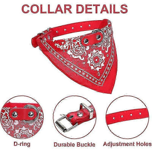 (pink, M) 2026 Adjustable Strap Triangle Bandana Collar Scarf for Dogs Cats 2