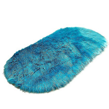 (Dark Blue) Naievear Creative Home Faux Woolen Plush Oval Carpet Mat Sofa Living Room Warm Foot Pad