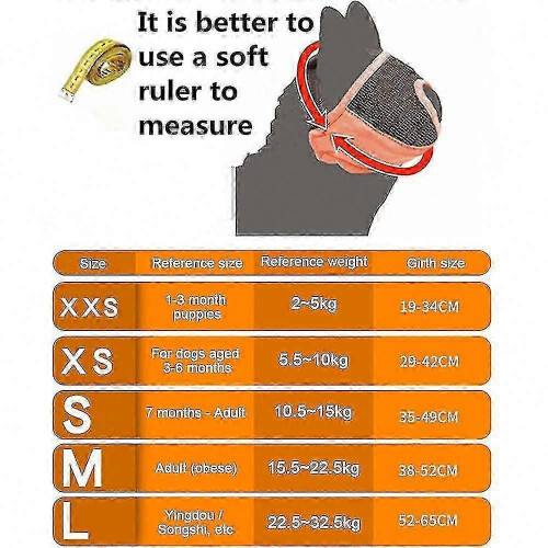 (Orange, L) Short Snout Dogs Mesh Muzzle Adjustable Training Aid Stop Biting Chewing Barking 2
