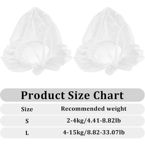 (White, S) MeshDogFaceMaskMuzzle PetHeadNetCover BreathableLightweight PreventEatingBitingLicking 1