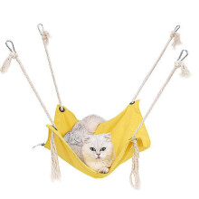 (YELLOW, 47X47cm) MIMIGO Cat Dog Rabbit Hammock Adjustable Straps Metal Hooks Heavy Duty Machine Washable