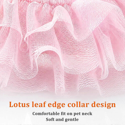 (White, S) MeshDogFaceMaskMuzzle PetHeadNetCover BreathableLightweight PreventEatingBitingLicking 2