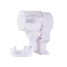 (White) Universal Auto Timer Detachable Turtle Bowls Feeder Anti-Slip Base Emerald