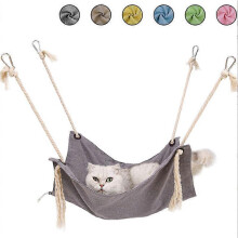 (GREY, 47X47cm) MIMIGO Cat Dog Rabbit Hammock Adjustable Straps Metal Hooks Heavy Duty Machine Washable
