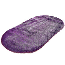 (Purple) Naievear Creative Home Faux Woolen Plush Oval Carpet Mat Sofa Living Room Warm Foot Pad