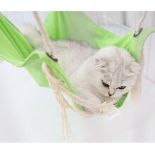 (GREEN, 47X47cm) MIMIGO Cat Dog Rabbit Hammock Adjustable Straps Metal Hooks Heavy Duty Machine Washable