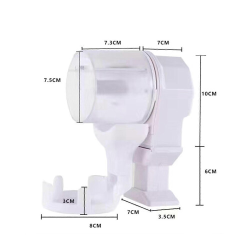 (White) Universal Auto Timer Detachable Turtle Bowls Feeder Anti-Slip Base Emerald 2