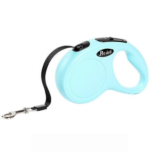 (Light Blue) 3m Automatic Retractable Pet Dog Leash Hands-Free Walk Control 2