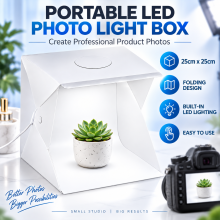 Portable LED Photo Light Box 25cm Folding Photography Studio