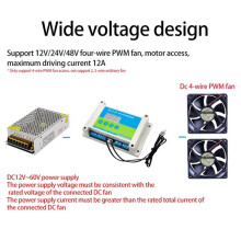 PWM-Ventilator Temperatuurregeling en Snelheidsregelaar, Behuizing, 12V/24V/48V Ventilatorregeling, 485 Traploze Snelheidsregelmodule