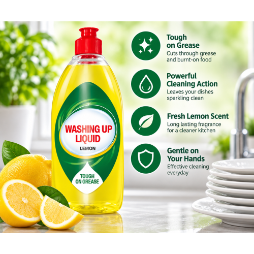 Phoenix Lemon Washing Up Liquid 8 x 500ml Bottles 1