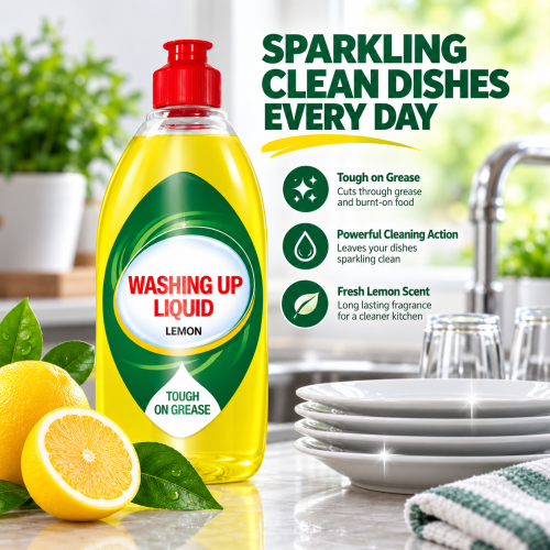 Phoenix Lemon Washing Up Liquid 8 x 500ml Bottles 2