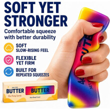 (Rainbow Butter) Crunchy Soap Squishy ASMR Squeeze Stress Relief Fidget for Adults