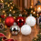 30 Red White Silver Mixed Baubles Shatterproof 6cm 8