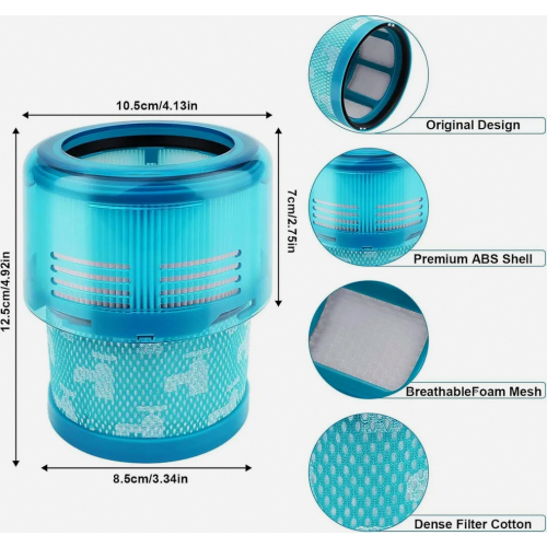 Filter for Dyson Gen 5 Detect Absolute – Replacement filter for Dyson G5 Detect handheld vacuum cleaner, washable HEPA filter accessory 1