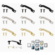 60 sawtooth picture hangers, picture frame hangers, picture hangers, with screws, sawtooth hangers, black, gold, silver