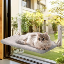 MEWOOFUN Amaca morbida per gatti da finestra - 54x30 cm, lettino pieghevole per gatti da finestra con tappetino reversibile, amaca robusta per gatti c