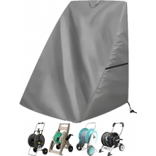 Cover for garden hose reel, cover for garden retractable water hose reel, garden hose cart, dustproof and waterproof, 210D Oxford Grey (Y-sh