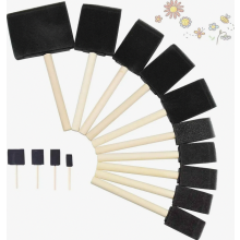 Juego de 16 pinceles de esponja para pintar, pinceles de espuma con mango de madera, aplicadores de pintura, sellos de esponja para pintar, accesorios