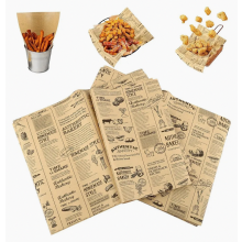 100 fogli di carta da forno, effetto giornale, carta da forno tagliata a misura 28 x 38 cm, carta per burro, carta per hamburger, carta per formaggio,