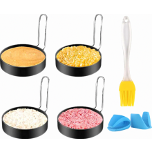 Stuks roestvrijstalen eiervorm, pannenkoekenring, omeletvorm, eierring voor gebakken eieren, pannenkoeken, omeletten en frituren.