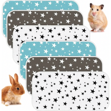 Set van 6 absorberende kooimatten voor cavia's, herbruikbare plasmatten, wasbare en waterdichte plasmatten, geschikt voor kittens en puppy's, 3 versch