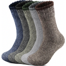 Pairs of Men's Thermal Socks, Winter Warm Wool Socks, Thick Breathable Winter Socks, Hiking Socks for Hiking, Home, Leisure, Sports